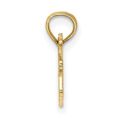 14K BEST MOM with Heart Charm