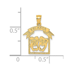 14K Comedy/Tragedy Drama Story in Frame Charm