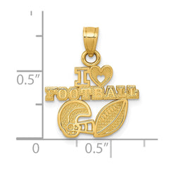 14K I HEART FOOTBALL Charm