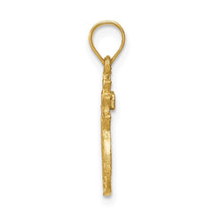 14K Brushed & Diamond-cut Pineapple Pendant