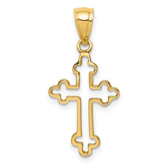14K Polished Cross Pendant - 3