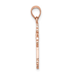 14K Rose Polished Cross Pendant - 2