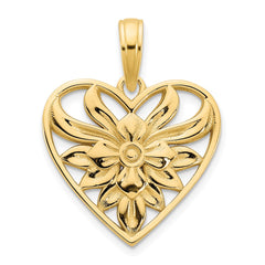 14ky Fancy Heart Pendant - 7