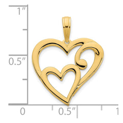 14k Heart in Heart Pendant