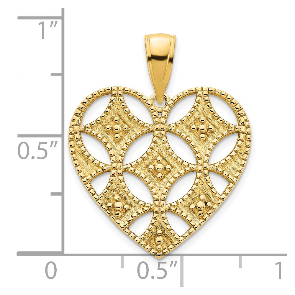 14ky Fancy Heart Pendant