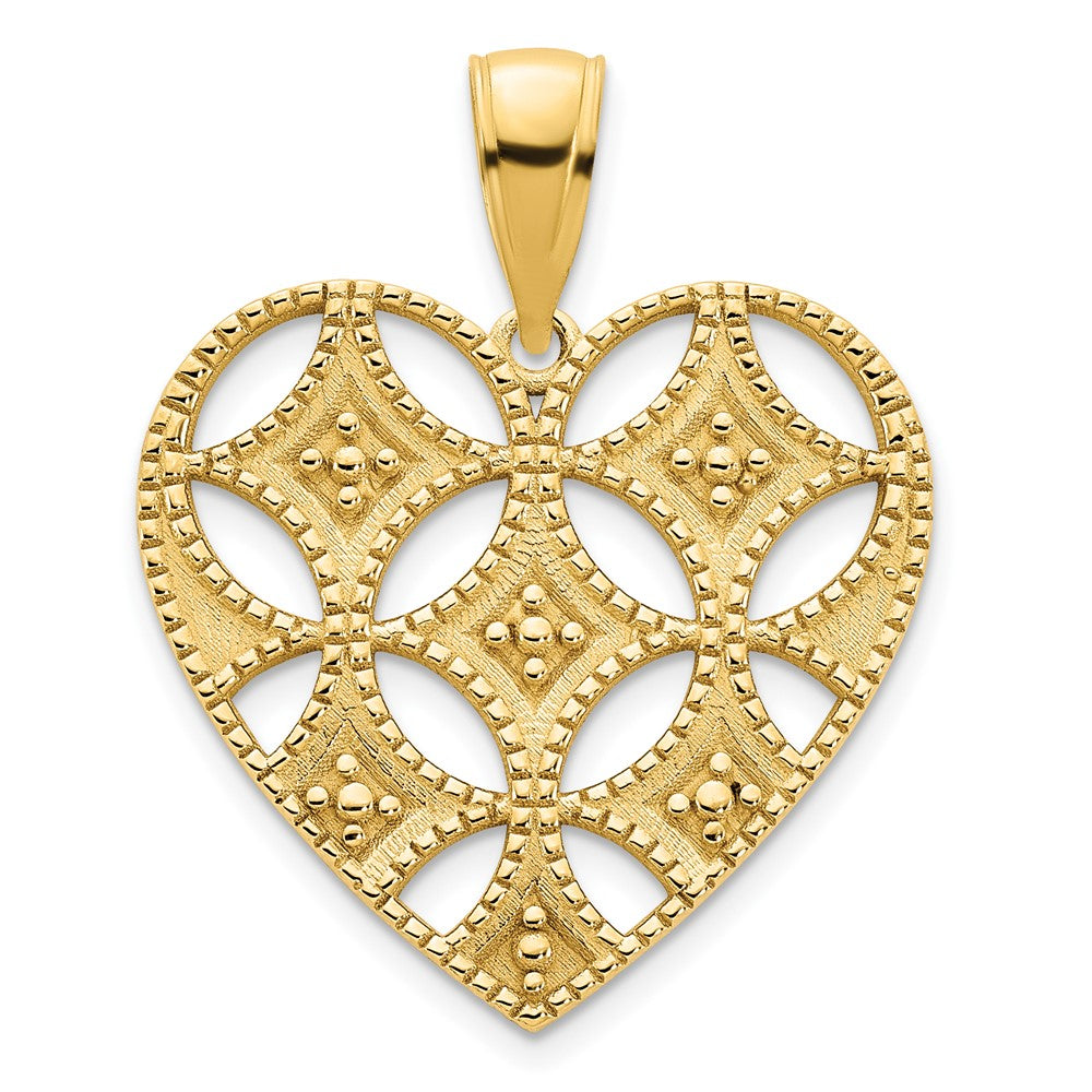 14ky Fancy Heart Pendant