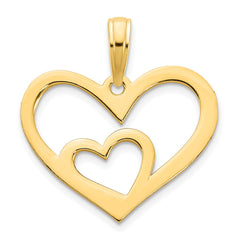14ky Heart in a Heart Pendant - 3