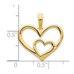 14ky Heart in a Heart Pendant - 3