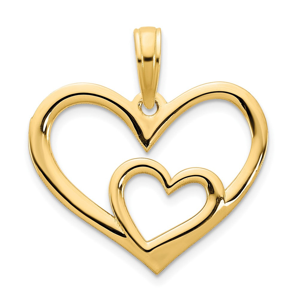 14ky Heart in a Heart Pendant - 3