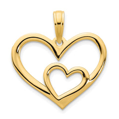 14ky Heart in a Heart Pendant - 3