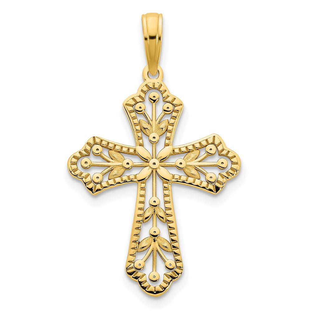 14ky Fancy Cross Pendant - 4