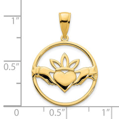 14k Claddagh Circle Pendant - 3