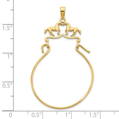 14k Horse Charm Holder Pendant