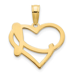14k Fancy Heart Pendant - 2