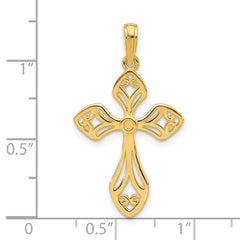 14k Fancy Cross Charm - 5