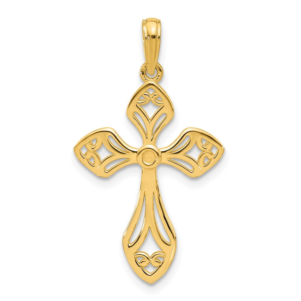 14k Fancy Cross Charm - 5
