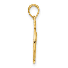 14k Polished Hand Gesture in Circle Charm