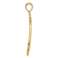 14k Polished Awareness Ribbon Pendant