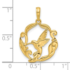 14K Polished Fancy Hummingbird Charm - 2