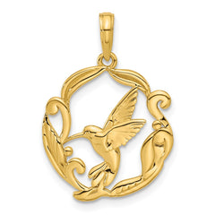 14K Polished Fancy Hummingbird Charm - 2