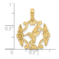14K Polished Fancy Hummingbird Charm - 3