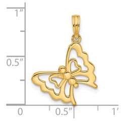 14K Polished Fancy Butterfly Charm - 2