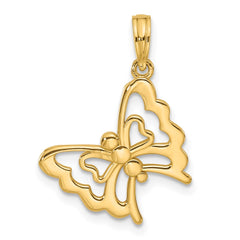 14K Polished Fancy Butterfly Charm - 2