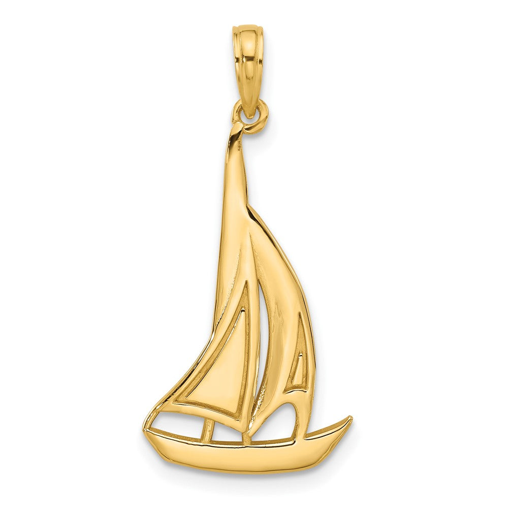 14K Polished Sailboat Charm - 3