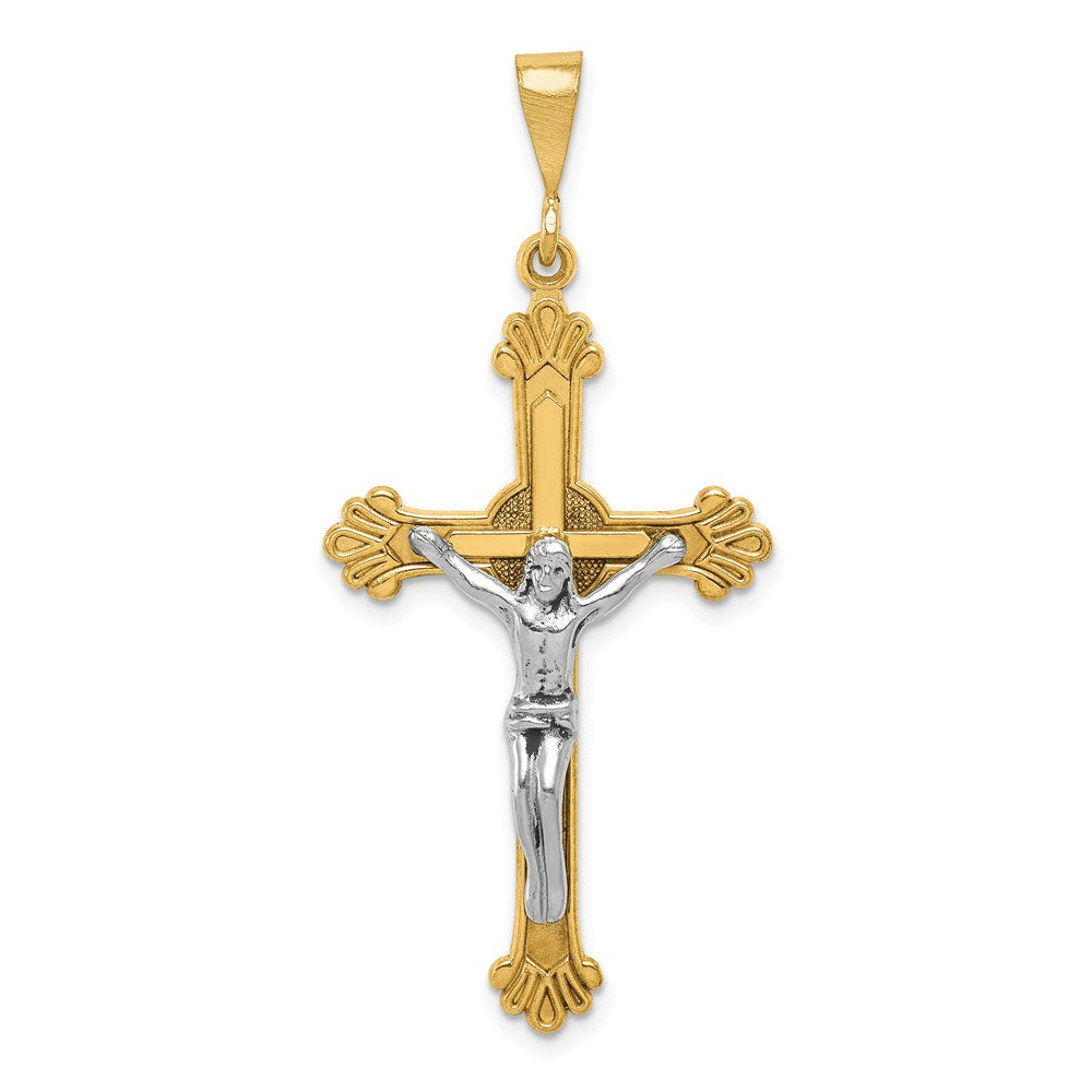14k Two-tone Crucifix Pendant - 8