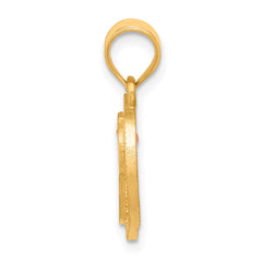14k Two-Tone Heart Letter P  Initial Pendant