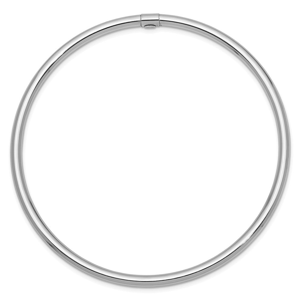 14k White Gold Polished Round Tube 3.00mm Slip-on Round Bangle Bracelet