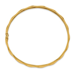 14k Polished Twisted 5.00mm Flexible Round Bangle Bracelet