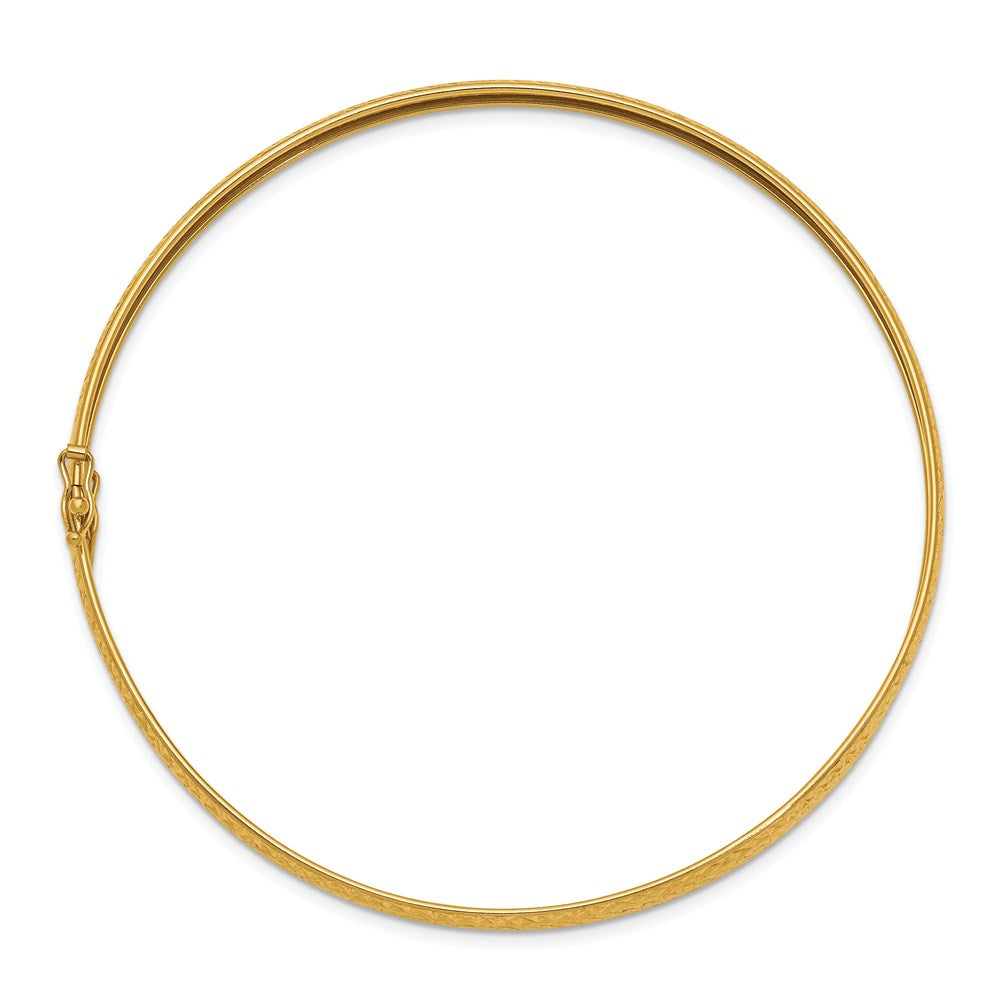 14K Polished Diamond-cut 4.25mm Flexible Round Bangle Bracelet - 2