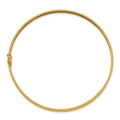 14K Polished Diamond-cut 4.25mm Flexible Round Bangle Bracelet - 2