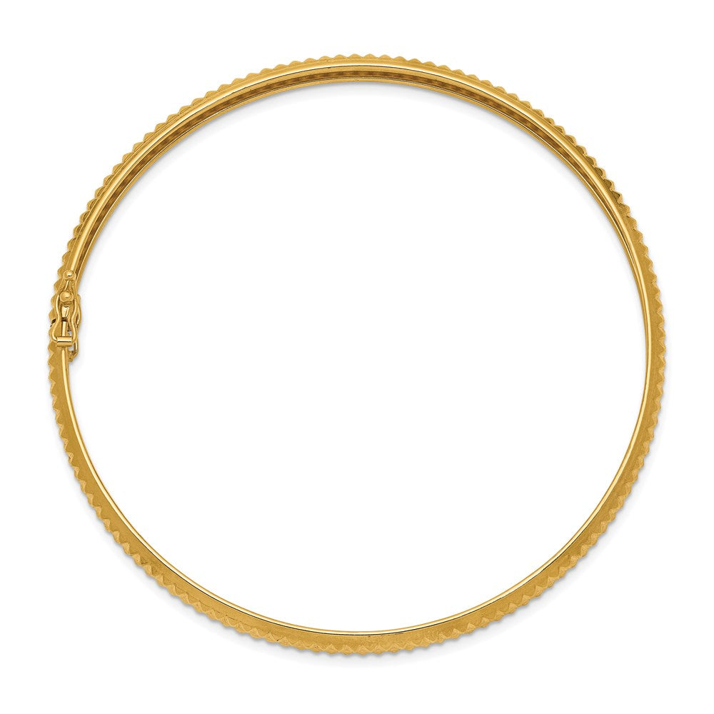 14k Yellow Gold Polished Textured Flexible Bangle