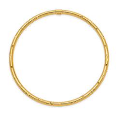 14k Polished Diamond-cut 3.00mm Slip-on Round Bangle Bracelet
