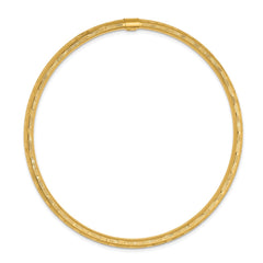 14k Polished Diamond-cut 3.00mm Slip-on Round Bangle Bracelet - 2
