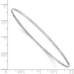 14k White Gold 1.5mm Polished Slip-on Bangle Bracelet