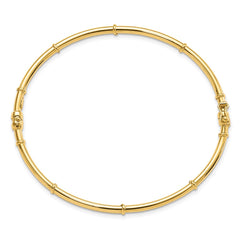 14K Polished Fancy 3.50mm Hinged Oval Bangle Bracelet