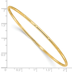 14k Polished Diamond-cut 2.00mm Slip-on Round Bangle Bracelet