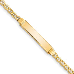 14k Polished Semi-Solid Chain/Solid Plate Anchor Link 25.5x5mm Plate 8 inch ID Bracelet