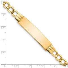 14k Semi-Solid Curb Link ID Bracelet