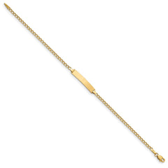 14k Polished Semi-Solid Chain/Solid Plate Cuban Link 23x4.3mm Plate 7 inch ID Bracelet