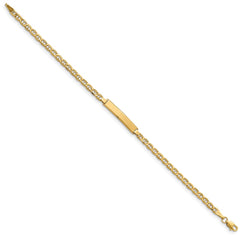14k Polished Semi-Solid Chain/Solid Plate Anchor Link 22.5x4.5mm Plate 8 inch ID Bracelet