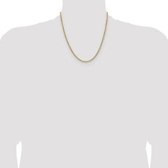 14K 20 inch 2.5mm Semi Solid Diamond-cut Rope with Lobster Clasp Chain