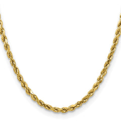 14K 20 inch 4mm Semi Solid Diamond-cut Rope with Lobster Clasp Chain