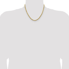 14K 18 inch 4mm Semi Solid Diamond-cut Rope with Lobster Clasp Chain