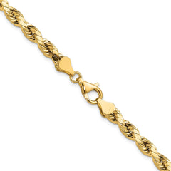 14K 16 inch 5.5mm Semi Solid Diamond-cut Rope with Lobster Clasp Chain