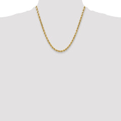 14K 20 inch 5.5mm Semi Solid Diamond-cut Rope with Lobster Clasp Chain
