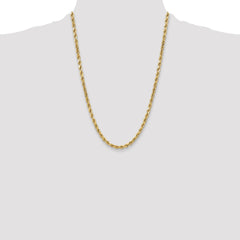 14K 24 inch 5.5mm Semi Solid Diamond-cut Rope with Lobster Clasp Chain